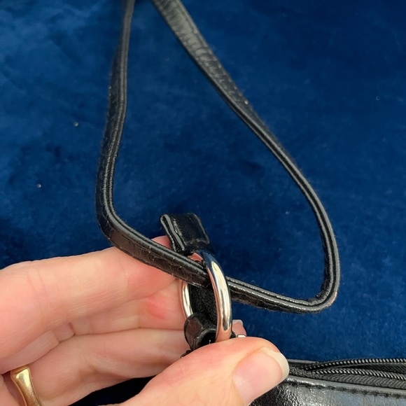 Target Black Faux Leather shoulder bag Handbag with Zippers Punk 80s 90s Retro - Picture 8 of 9